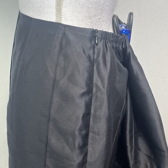 Talbots Woman Skirt Plus size 12 W Black Pure Silk A Line Midi Evening Cocktail - Picture 5 of 9